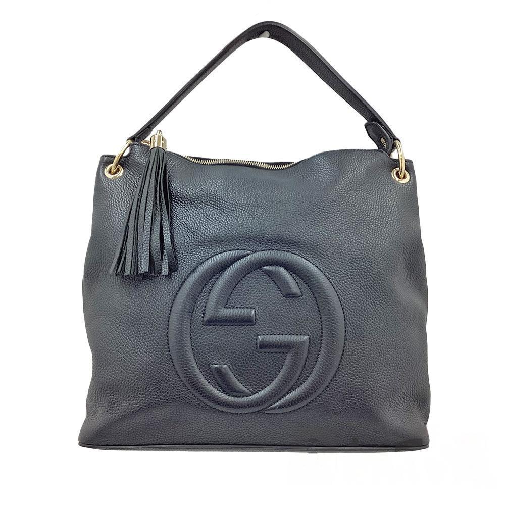 GUCCI Soho Large Tote bag Leather Shoulder bag Black